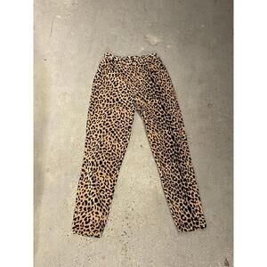 High-Waisted Velvet Leopard Print Pants